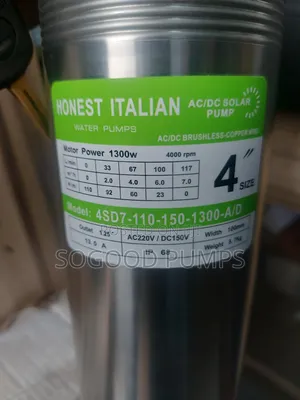 Ac/Dc Honest Solar Submersible Pump Type 1300w