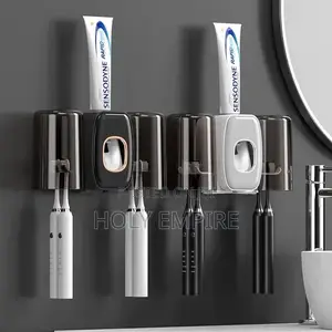 Toothbrush Holder With Cup Holder Toothpaste Dispenser Storage
