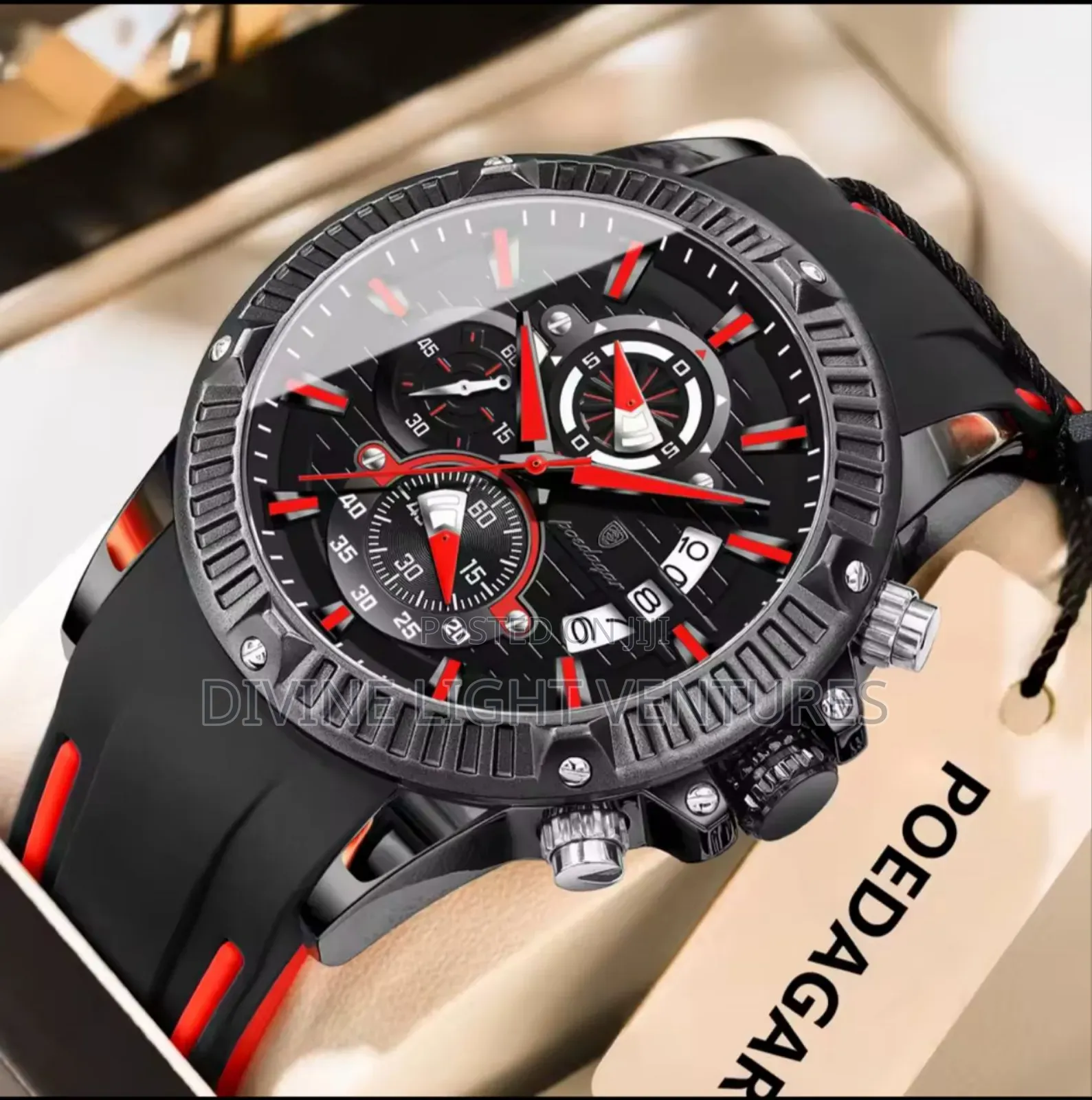 High Quality Poedagar Active Chronograph Rubber