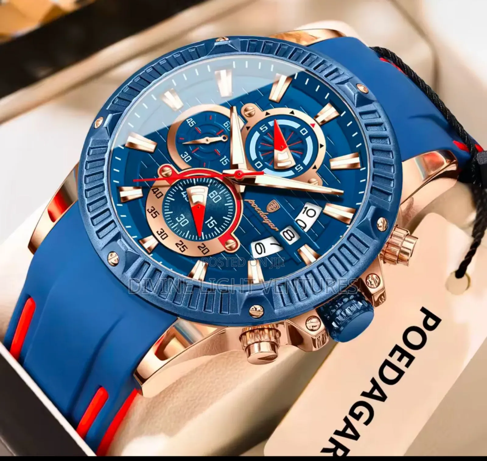High Quality Poedagar Active Chronograph Rubber