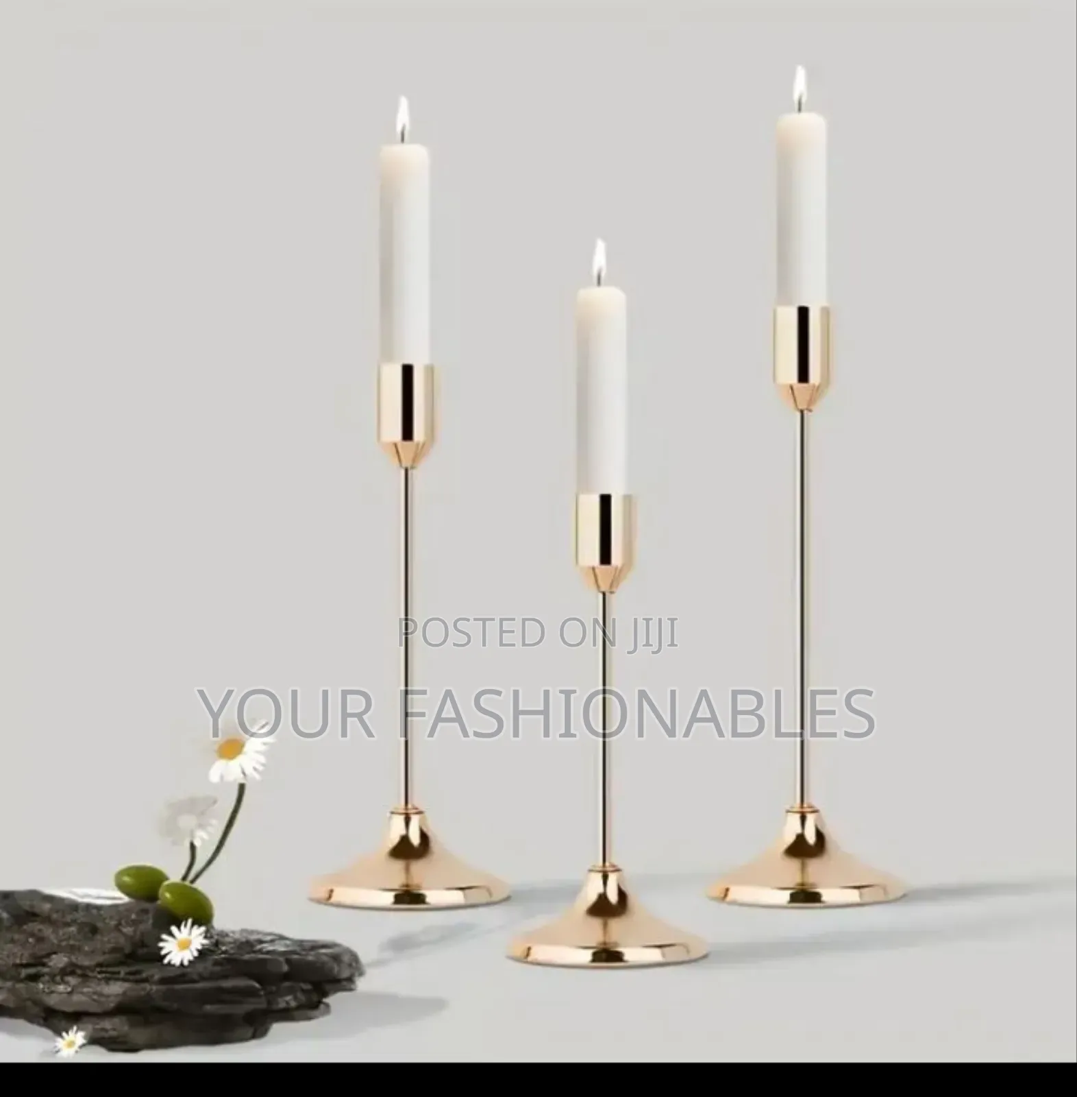 Set of Gold Candle Stands