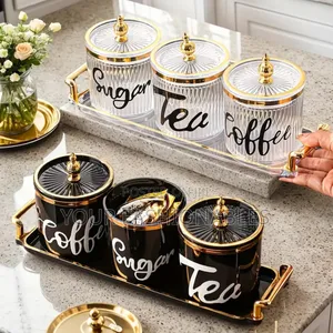 Black TSC Acrylic Storage Canisters and Organiser