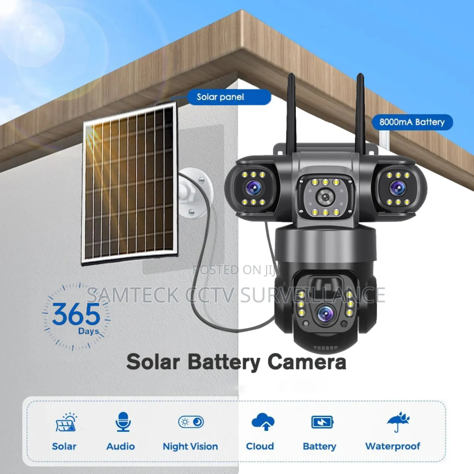 4g Solar Triple Lens Camera V380