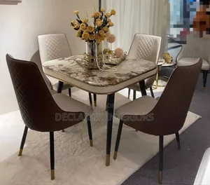 4seater Dinning Set With Marble Flower Top