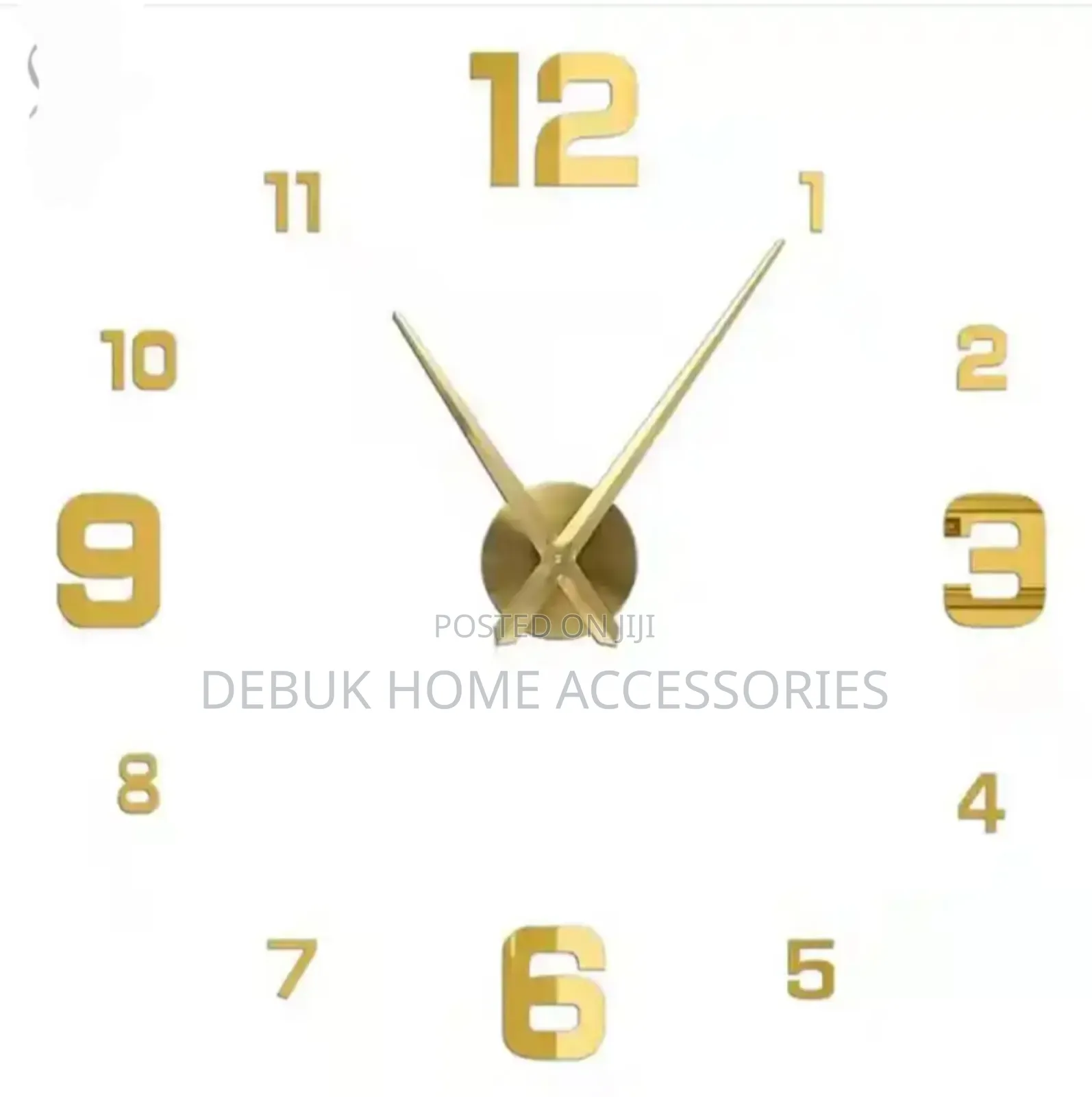 Gold Diy Wall Clock (3d)120cm