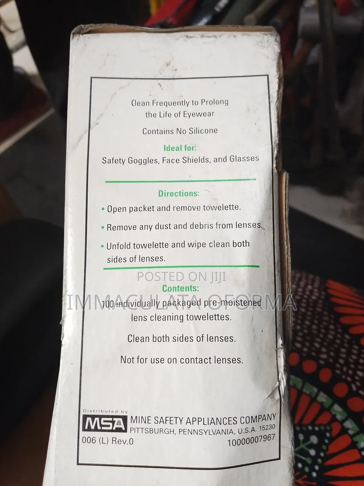 Msa Pre Moistened Cleaning Towelettes