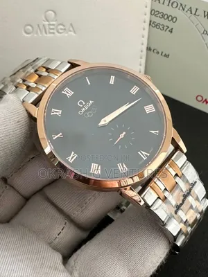 Omega Rose Gold/Silver Chain Watch