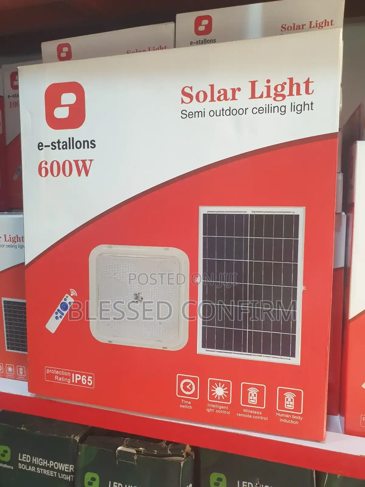 600w Solar Cieling Light With Solar Panel and Remote