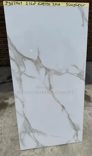 Pure Gold Engraved Stripe Carrara Design Floor Tiles.Size:60*120cm