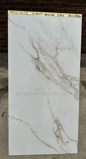 Pure Gold Engraved Stripe Carrara Design Floor Tiles.Size:60*120cm