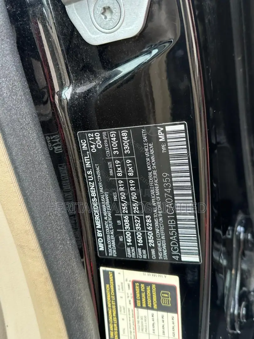 Mercedes-Benz M Class 2012 Black
