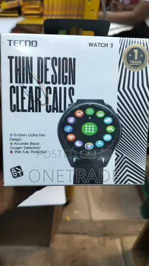 Tecno Smart Watch 3 (W03) – Ultra-Thin Design, Bluetooth Calling.