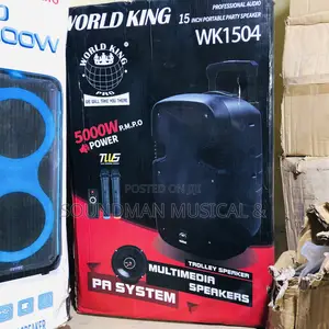 Worldking Rechargeable Public Address System Speaker, 2 Wireless Mics