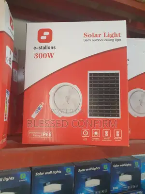 E Stallons 300w Solar Ceiling Light With Remote and Solar Panel