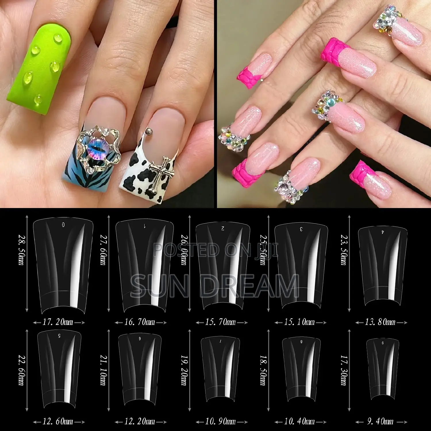 504 Pieces Duck Shape Nail Press On Transparent Nails