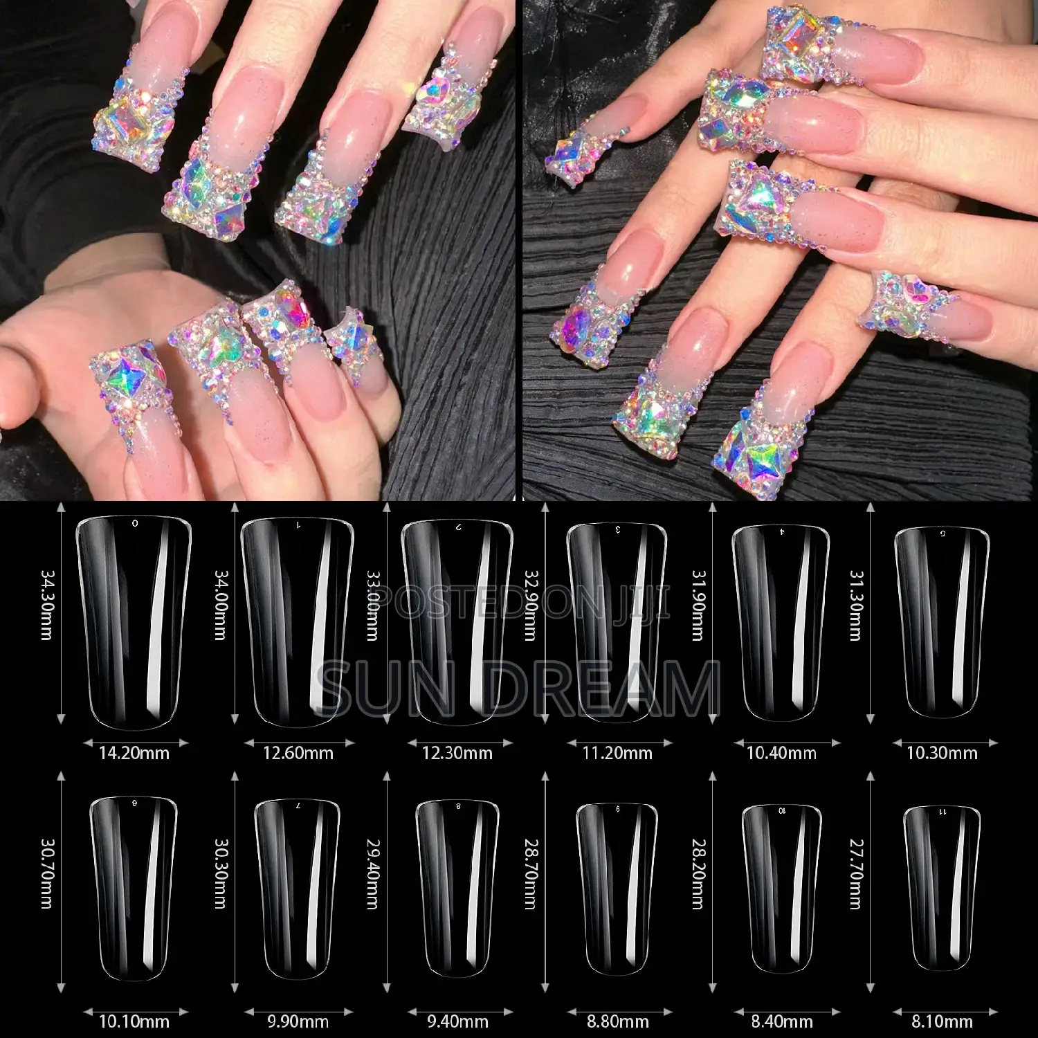 504 Pieces Duck Shape Nail Press On Transparent Nails