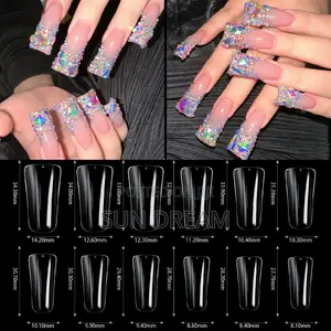 504 Pieces Duck Shape Nail Press On Transparent Nails