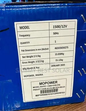 Mopower 1.5kva 12v Inverter Pure Sine Wave Indian Made