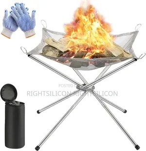 Usa Portable Fire Pit for Camping, Outdoor Folding