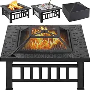 Usa Yaheetech Outdoor Fire Pit 81cm Square Fire Pits 3-in-1