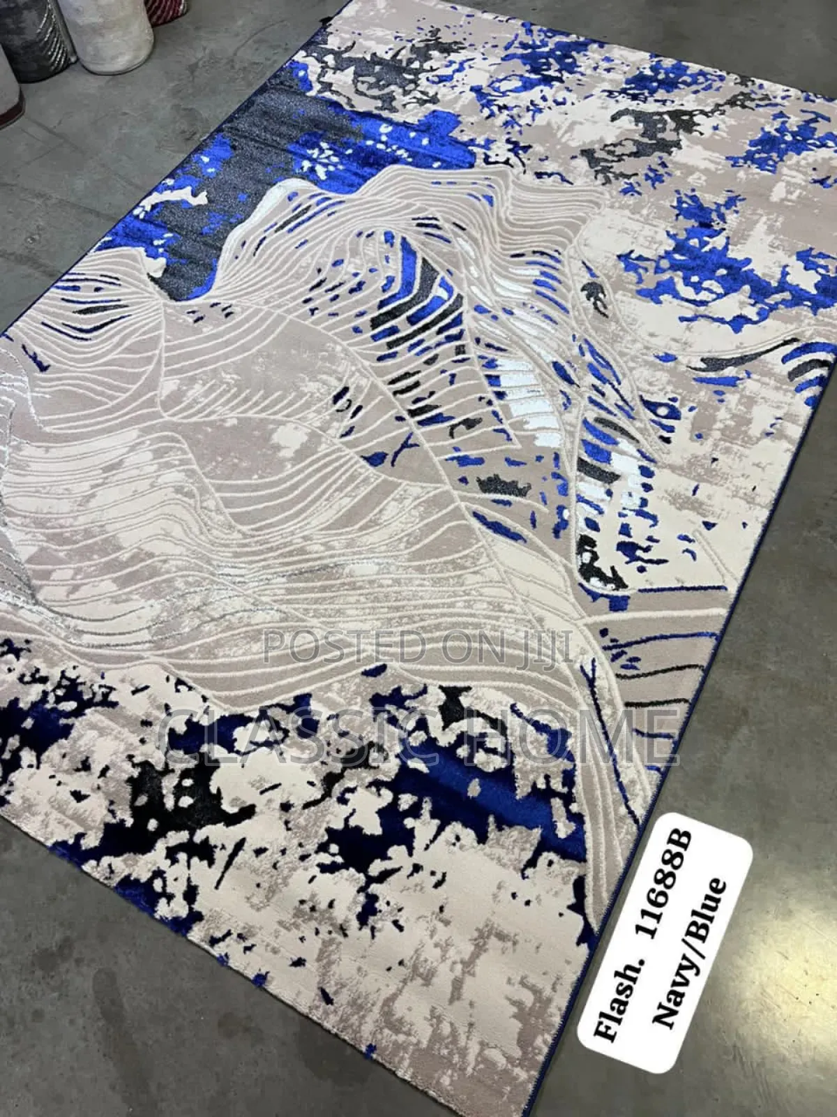 Luxury Blue Design Center Rug