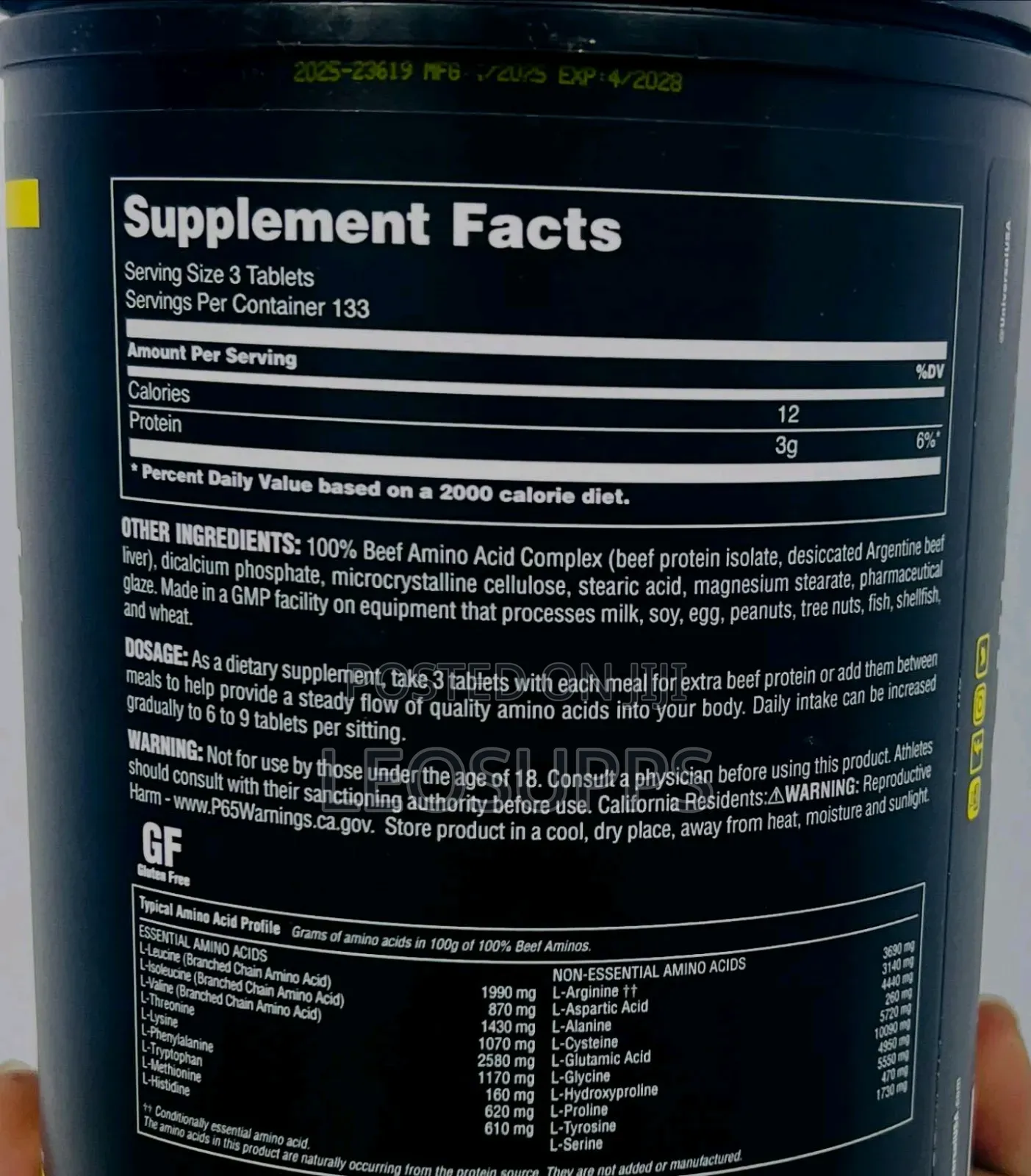 Universal Beef Aminos 400tabs