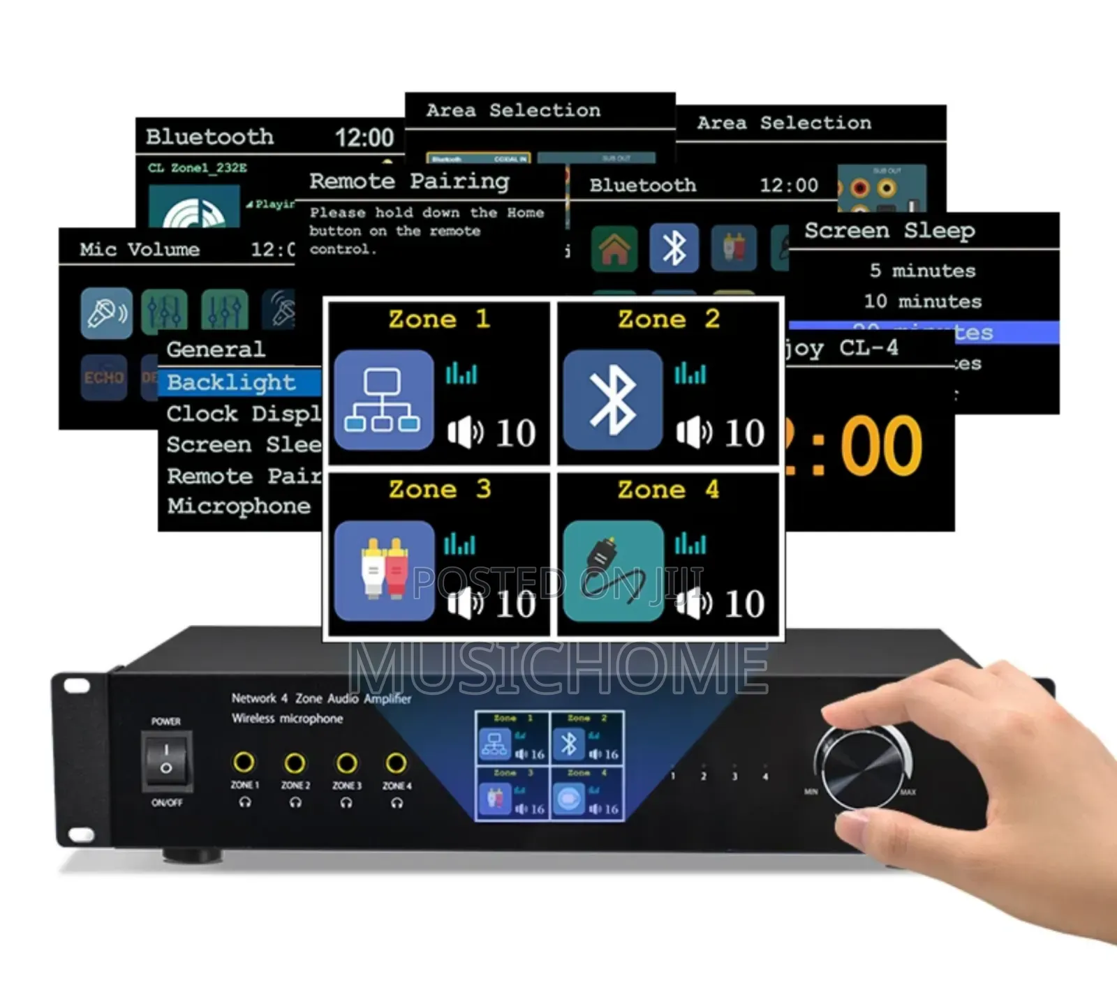 4 Zone Network Amplifier With Microphone, Bluetooth, Usb &App Control