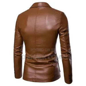 Brown Leather Jacket Lapel Suit Leather Jacke
