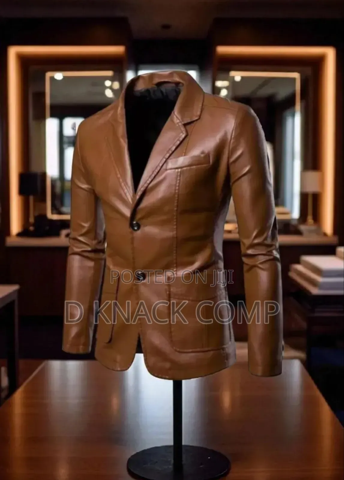 Brown Leather Jacket Lapel Suit Leather Jacke