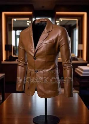 Brown Leather Jacket Lapel Suit Leather Jacke