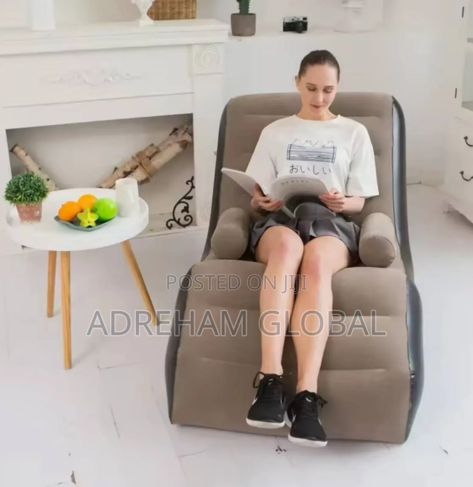 Folding Inflatable Sofa With Armrests Thickened PVC Soft Lazy Sofa Bed