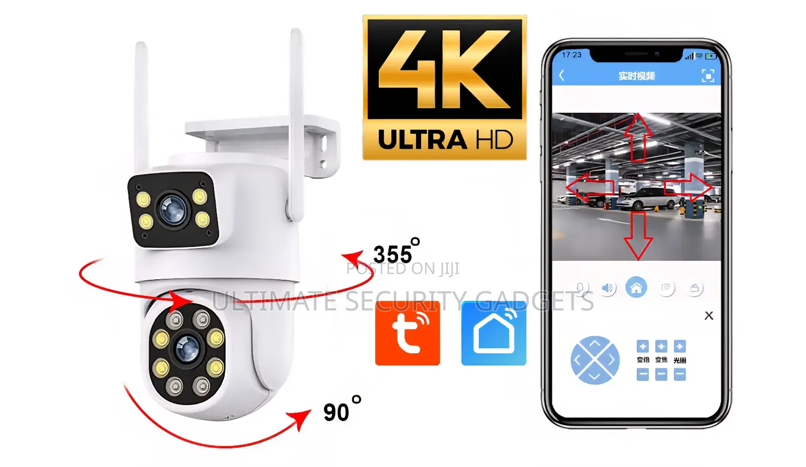 Wi-Fi Tuya Smart PTZ Dual Lens Waterproof Camera