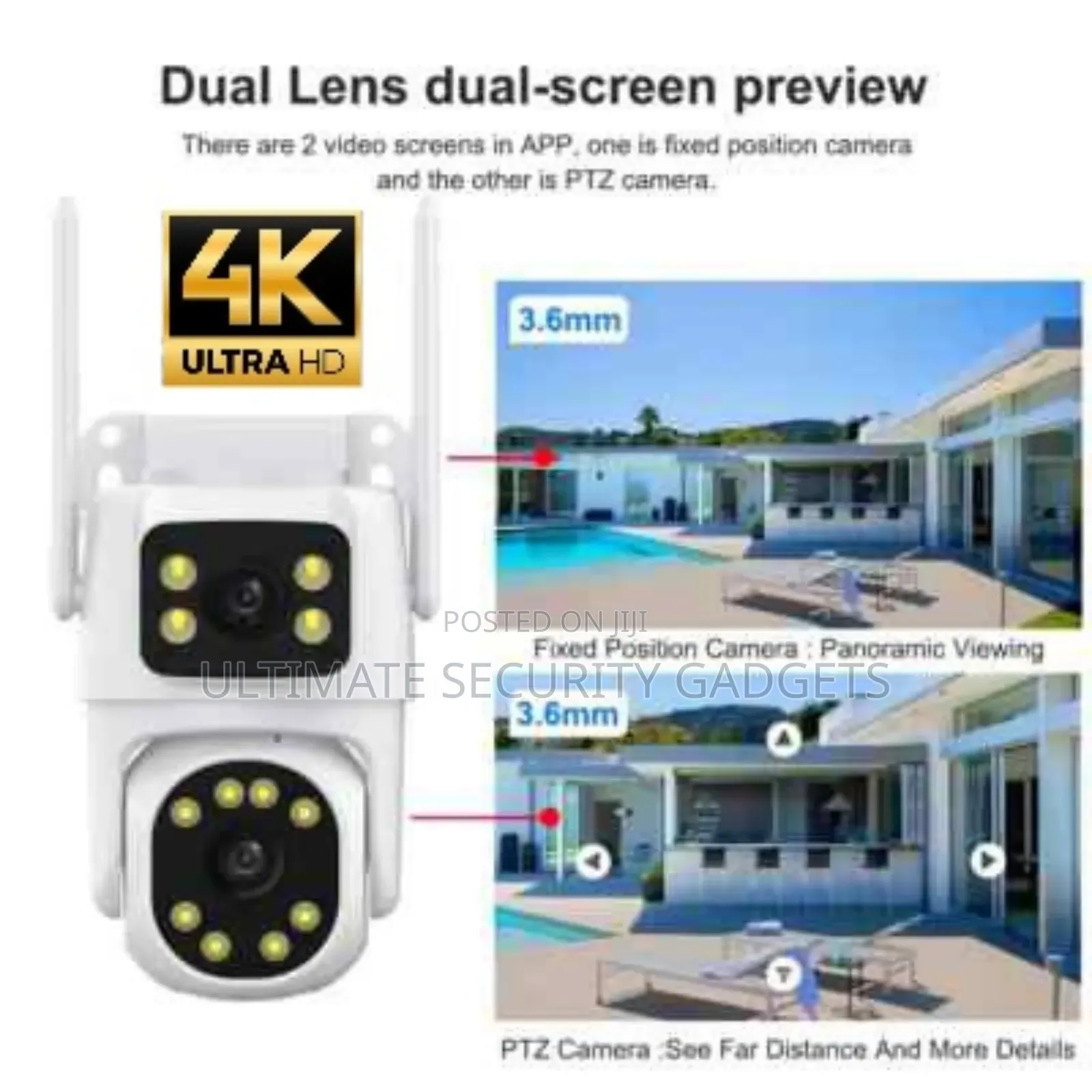 Wi-Fi Tuya Smart PTZ Dual Lens Waterproof Camera