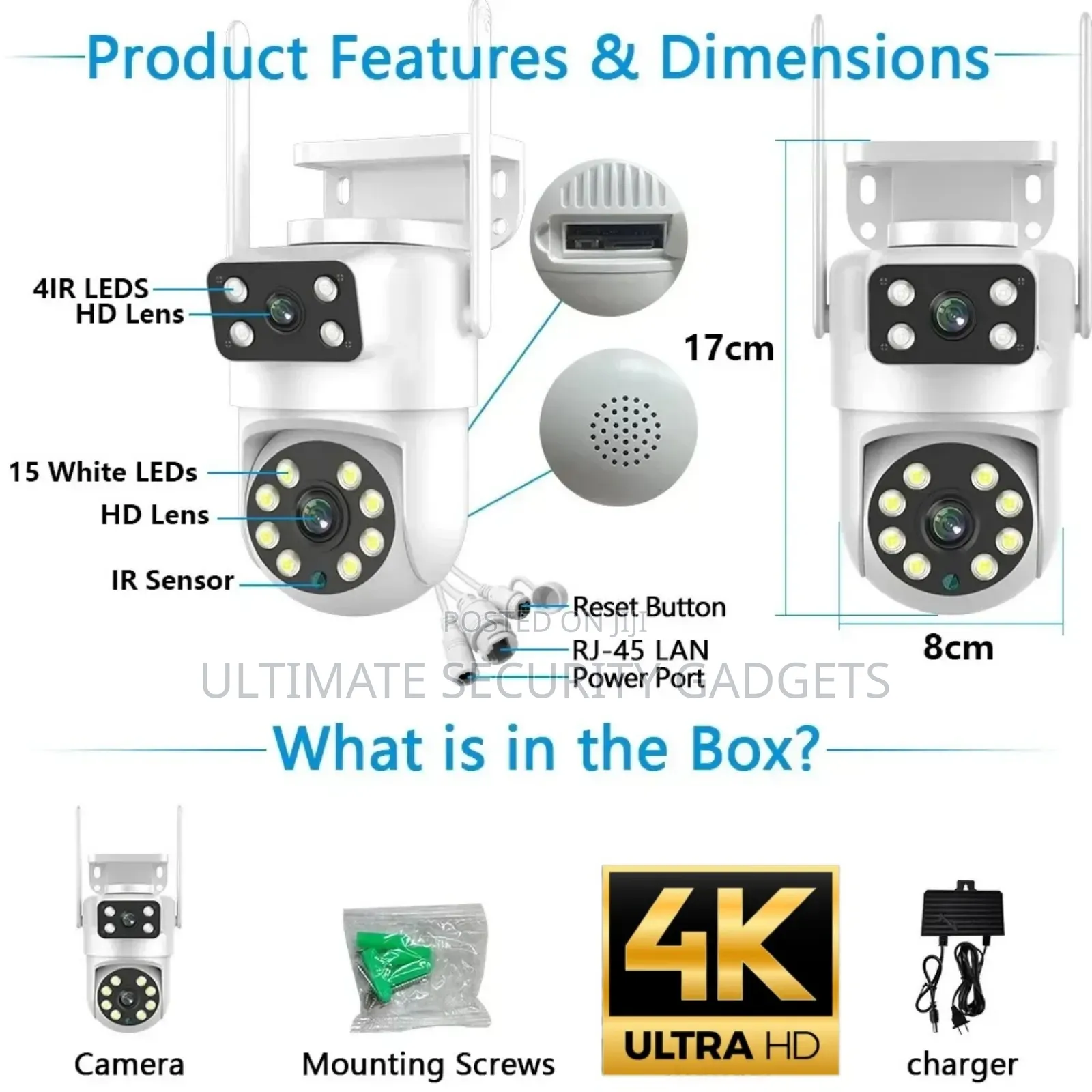 Wi-Fi Tuya Smart PTZ Dual Lens Waterproof Camera
