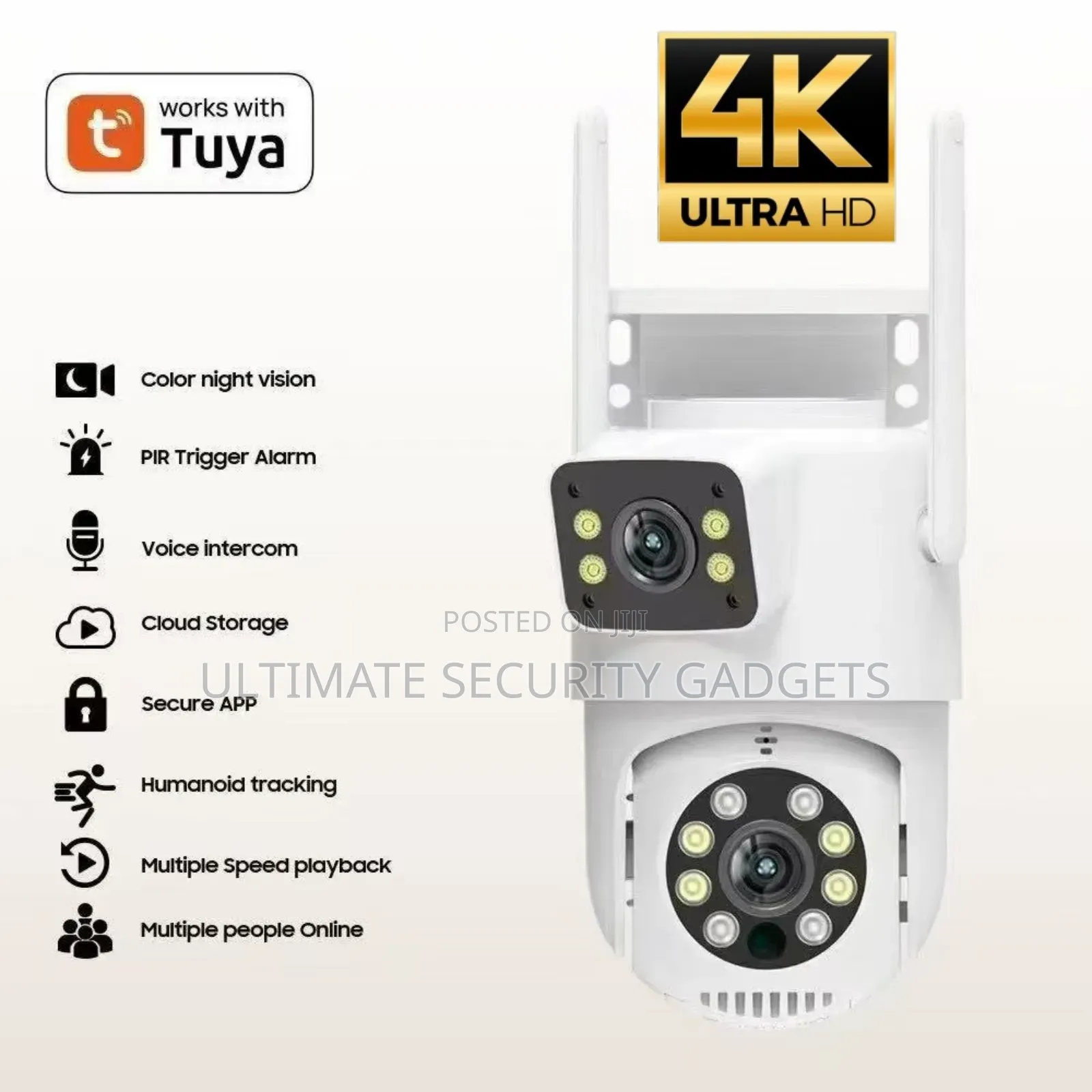 Wi-Fi Tuya Smart PTZ Dual Lens Waterproof Camera