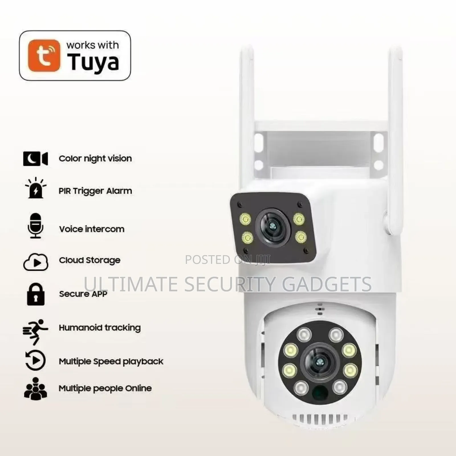 Wi-Fi Tuya Smart PTZ Dual Lens Waterproof Camera
