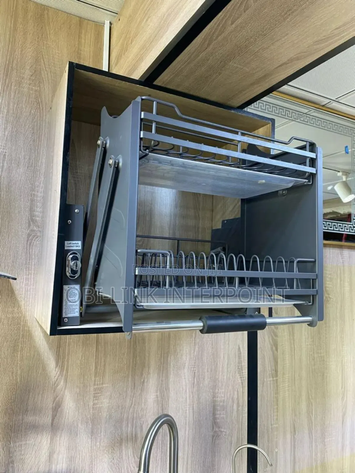 60cm Elevator Pull-Down Plate Rack – Smart Kitchen Storage