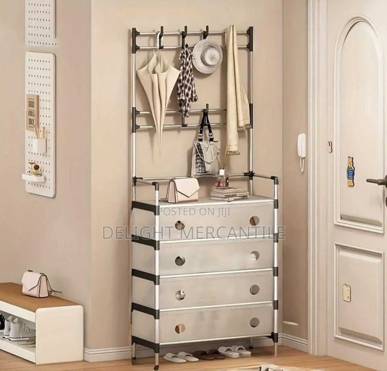 Multifunctional Shoe and Hat Rack With Cover