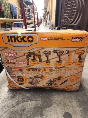 Ingco 9pcs Cordless Industrial Combo Kit