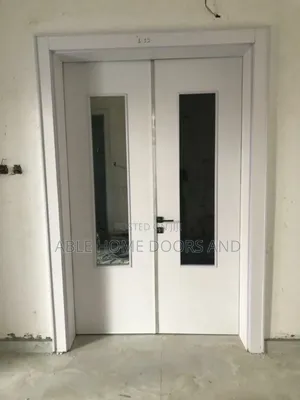 Able Home  HDF Wooden Glass Door Made in Nigeria