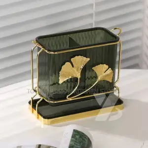 Luxury Multifunctional Acrylic Cutlery Rack With Drain Tray