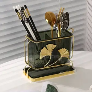 Luxury Multifunctional Acrylic Cutlery Rack With Drain Tray