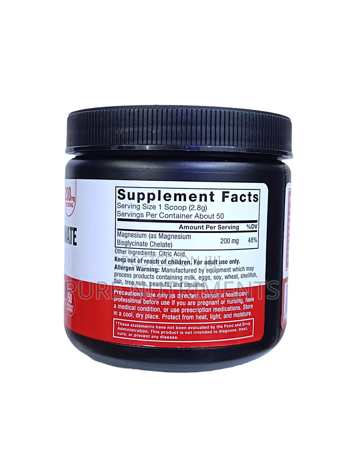 Force Factor Magnesium Glycinate Powder 200mg 50 Servings