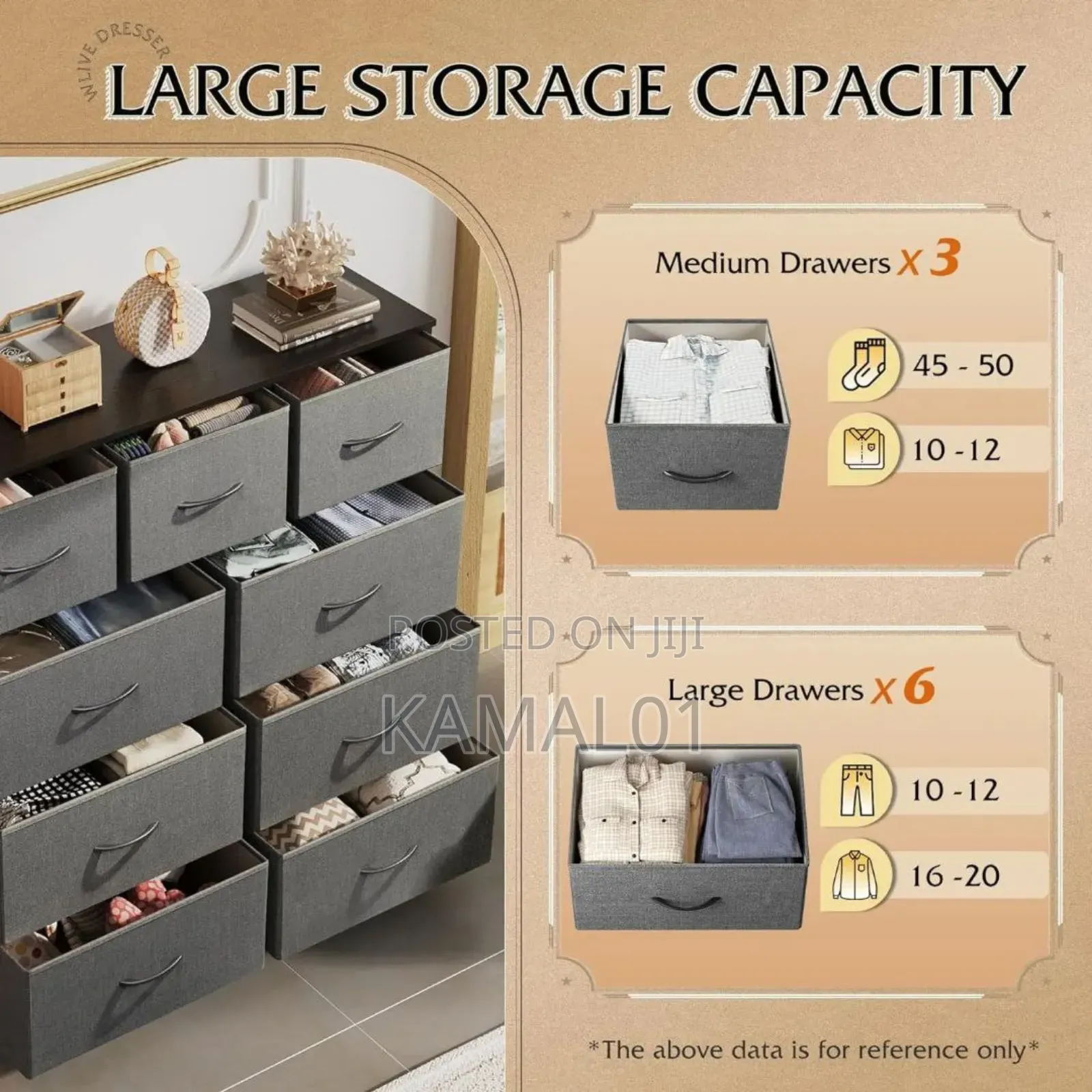 Fabric Chest Drawer 9 Drawer Storage Organizer
