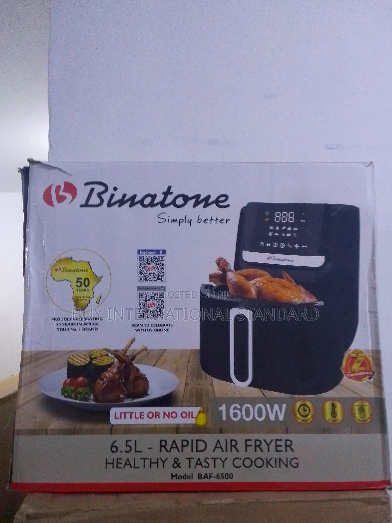 Energy Efficient Binatone Air Fryer – 6.5l