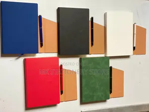 A5 Leather Back Open and Close Notepad With Exclusive Metal Pen