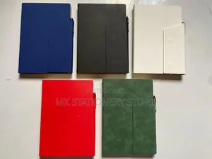 A5 Leather Back Open and Close Notepad With Exclusive Metal Pen