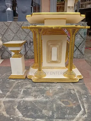 Pulpit With Two Flower Vases