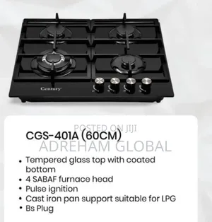 Century 4 Burner Gas Cabinet Glass Top