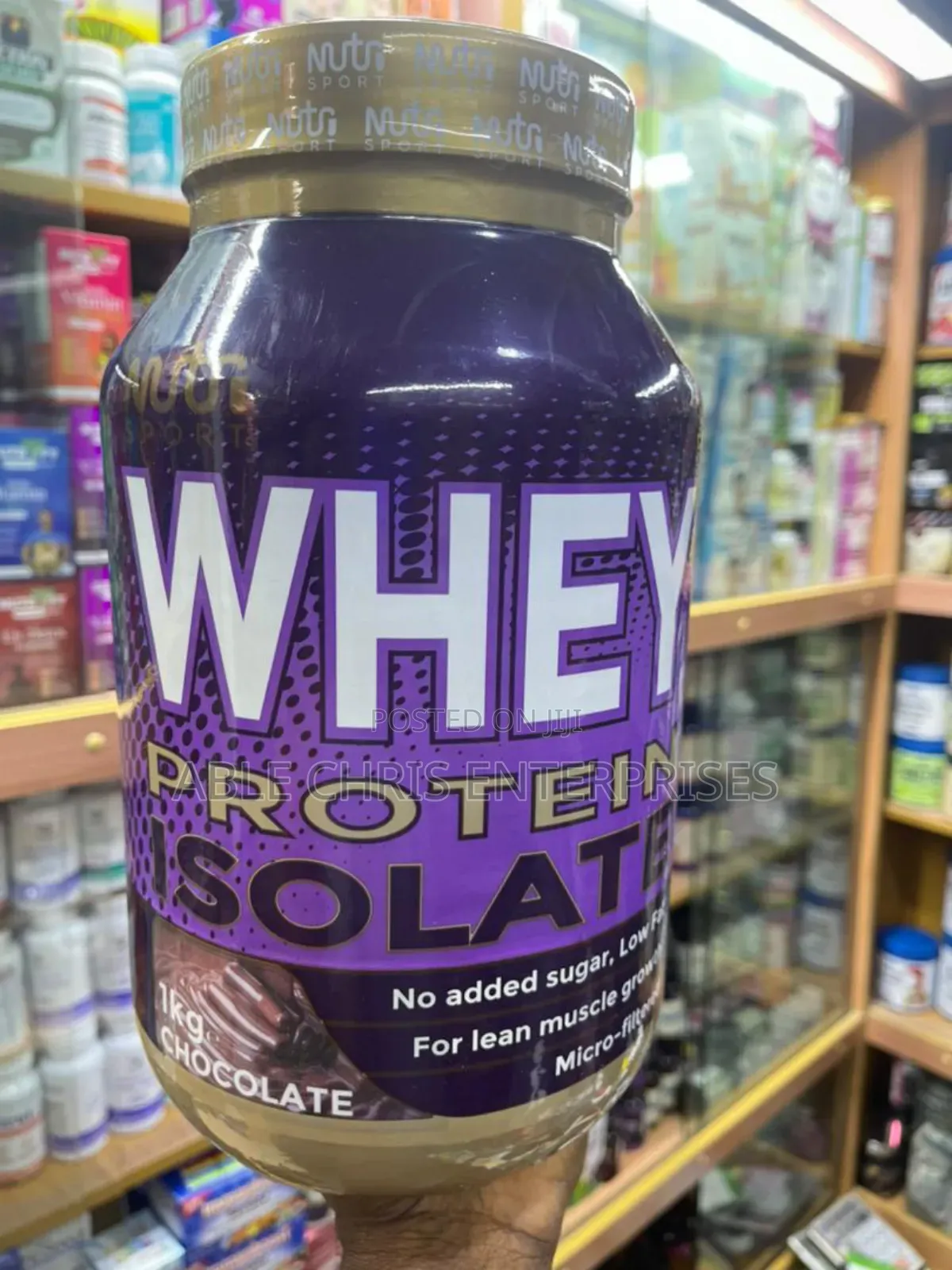 Nutrisport Whey Protein Isolate, 1kg, Chocolate Flavor.